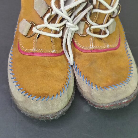 Sorel Joplin Boots Womens Size 9 Brown Leather Stitched Toe Moccasin Booties - Picture 9 of 11